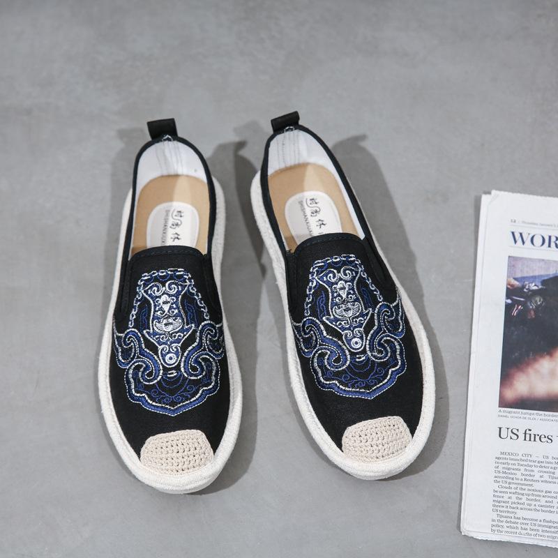 

Модная дизайнерская обувь для мужчин Эспадрильи Zapatos De Hombre Новые парусиновые туфли для рыбалки Мужские повседневные кроссовки Мягкие мокасины для вождения 44 чёрный