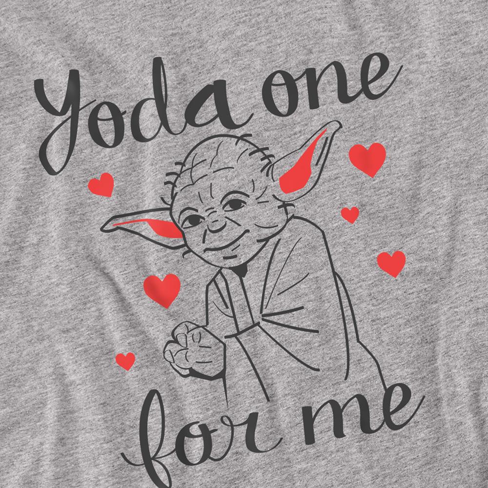 STAR WARS Unisex Adult Yoda One For Me Valentine`s Day T-Shirt