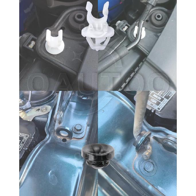 OAUTOO 10pcs Hood Prop Rod Holder Clip & Grommet for Honda 91503-SS0-003, 91604-SD2-013 Accord Civic CR-V Odyssey