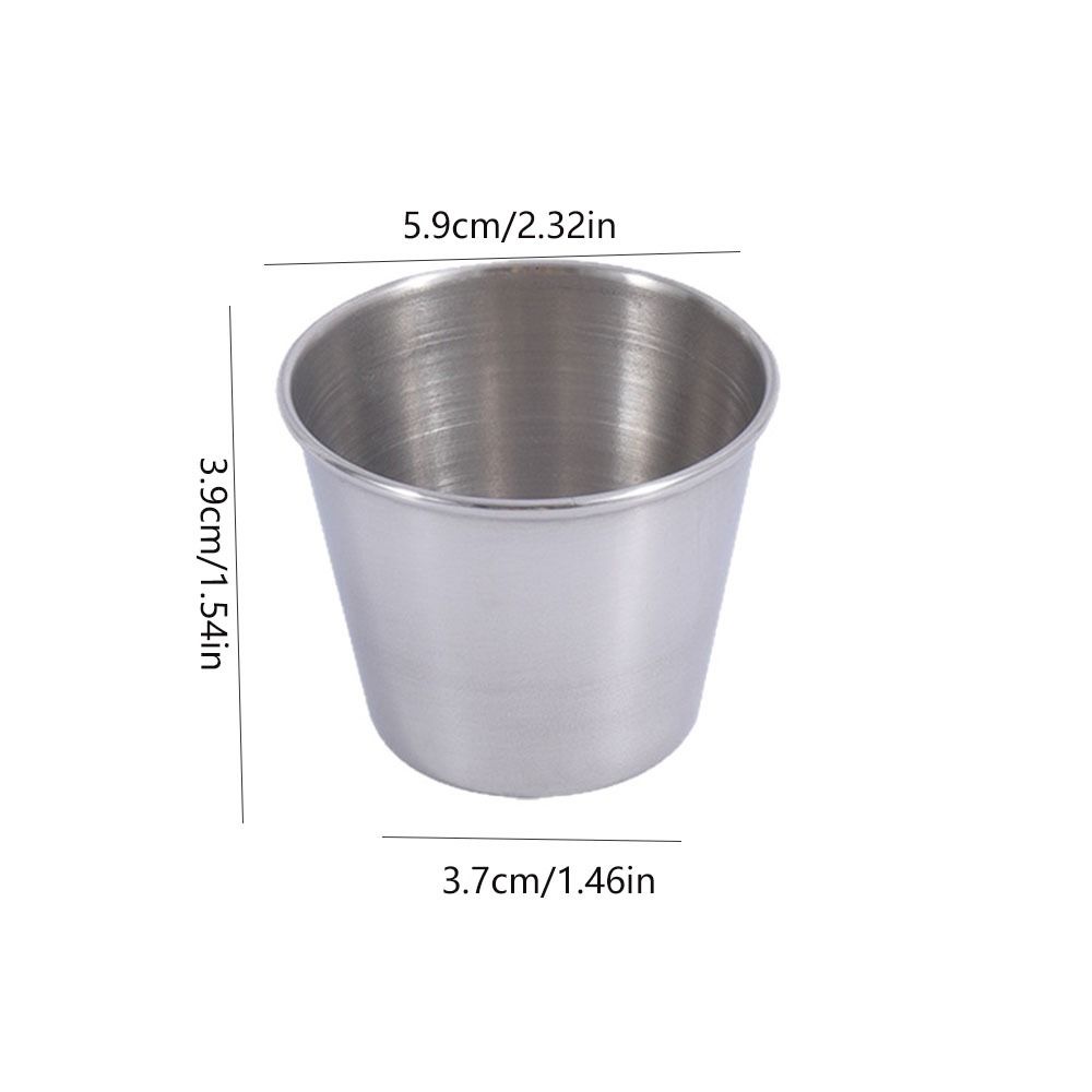 12PCS/SET Stainless Steel Barbecue Dipping Cup Small Size Seasoning Dish Sauce Cup Western Cuisine
