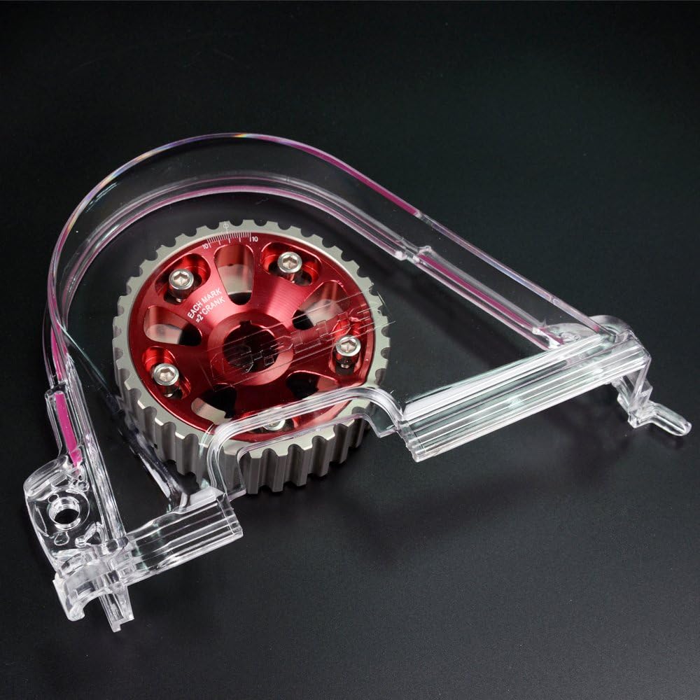 G-PLUS Clear Cam Gear Timing Belt Cover Turbo Cam Pulley Replacement for 1996-2000 Honda Civic D15 D16 EK