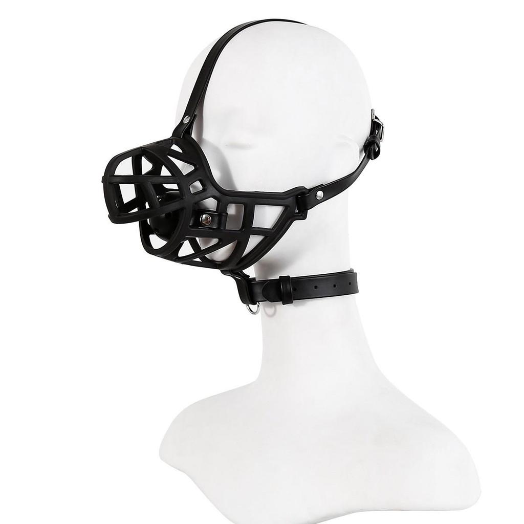VaHppy Gag+Mask Set Dog Mouth Masks Adjustable size PU Black/Red SM BDSM Sex Toys Couple Games Alternative Stimulation Bondage
