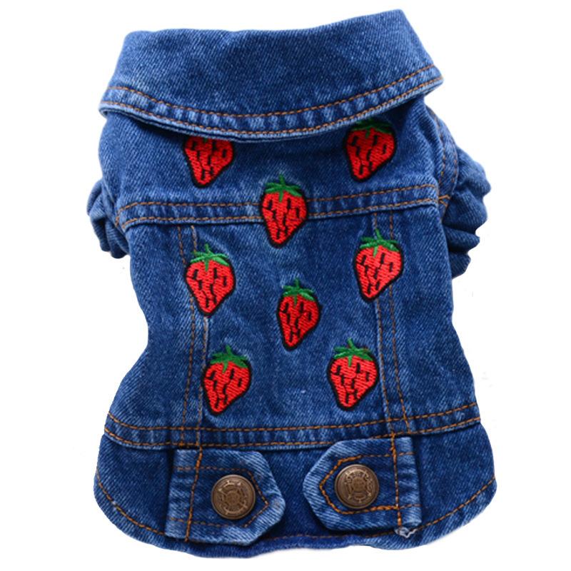 Pet cat puppy dog clothes spring and autumn vest than bear pomeranian teddy princess denim vest jacket winter