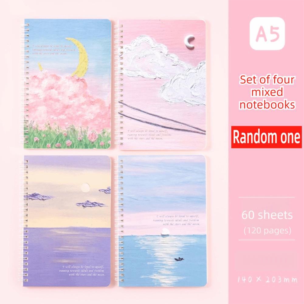 INS Spiral Notebook Oil Painting Notepad Portable Coil Book School Office Supplies