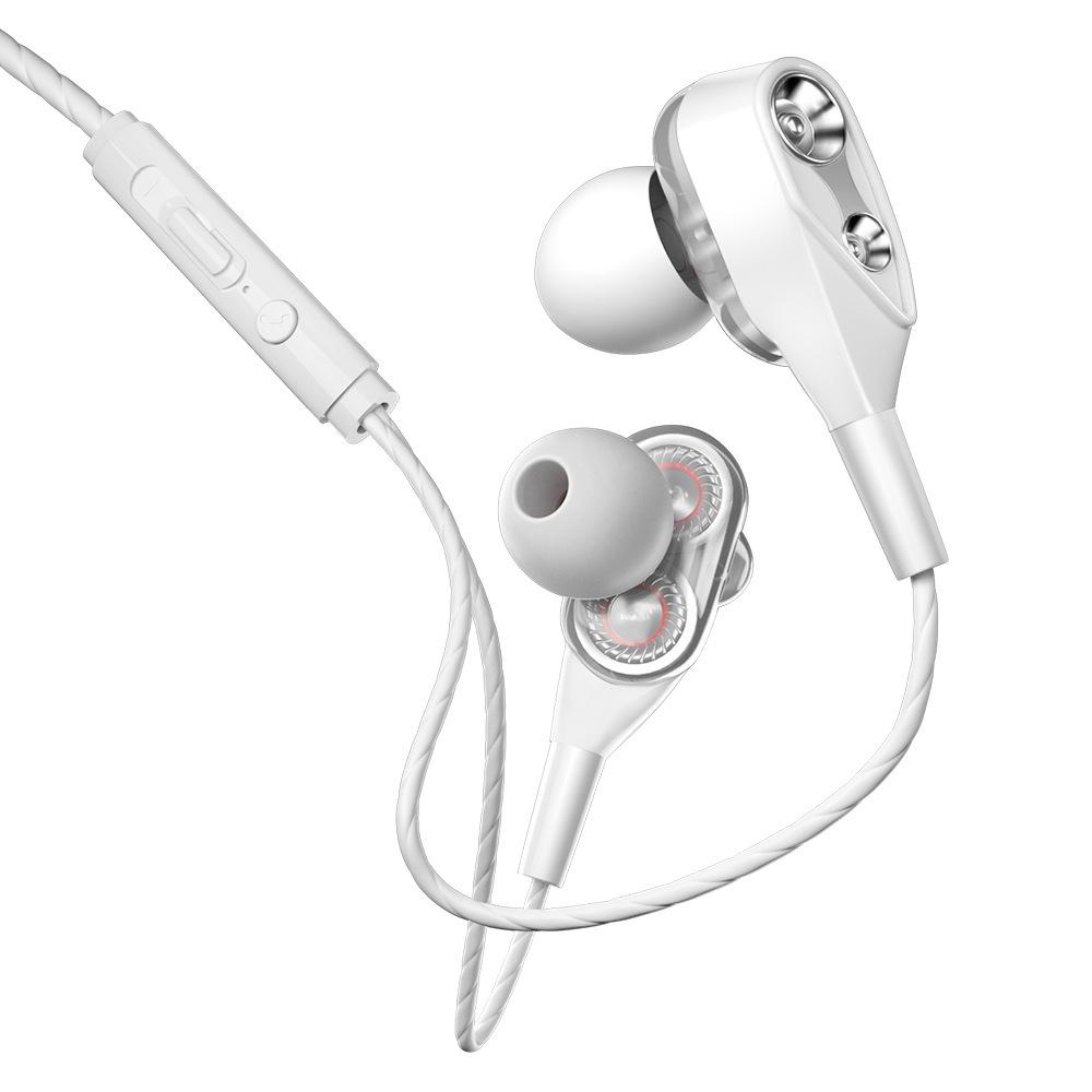 

T2 Wired Quad-Core Dual Dynamic Driver Copper Ring Gaming Sports In-Ear Earphones - Comfortable for Extended Wear
