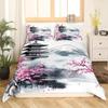 2/3pcs Japanese Fuji Mountain Bedding Set Pink Cherry Blossom Chureito Pagoda Bedding Duvet Cover Set Exotic Sakura Flower