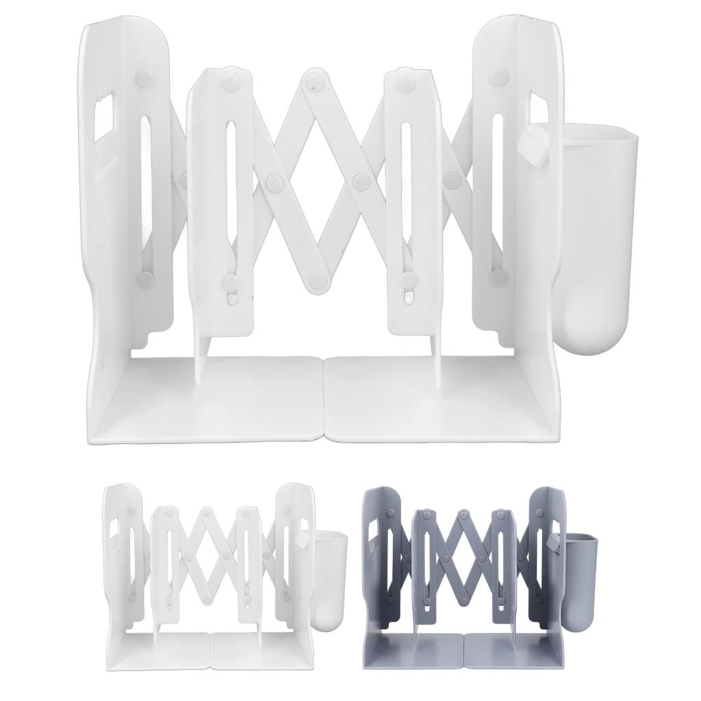 Extendable Bookend Non Skid PP Heavy Duty Decorative Adjustable Book Shelf Holder for Desk with Deta