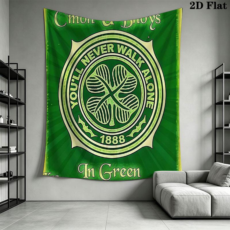 Celtic Football Club Wall Hanging Printed Fabric Blanket Decorative Tapestries for Bedroom Living Room Home Decor