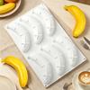 6-Cavity Banana Mousse Cake Silicone Mold Chocolate Pudding Dessert French Pastry Baking Mold Creative DIY Candle Mold