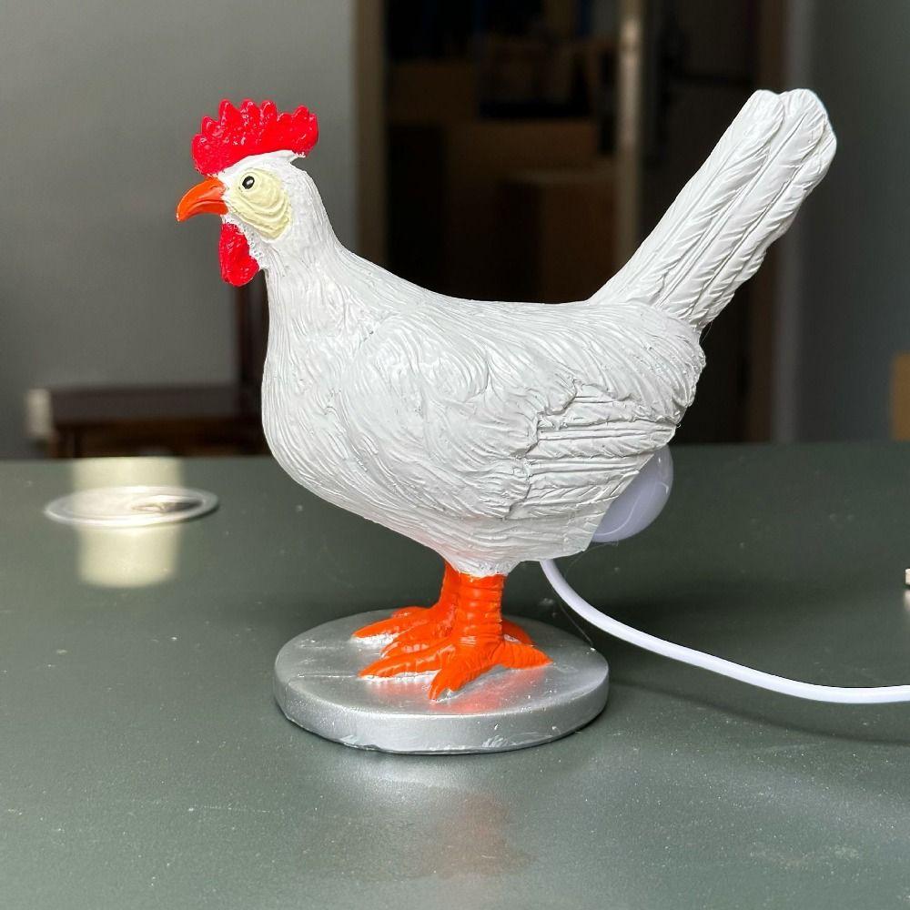 USB Charging Hen Laying Egg Statue Luminous Resin Chicken Lamp Simulation Chicken LED Lamp  Bedside
