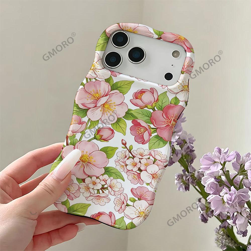 American Retro Spice Girl Wind Colored Flower iPhone11 Double-layer Wavy Film Mobile Phone Case Apple 11pm Anti-drop