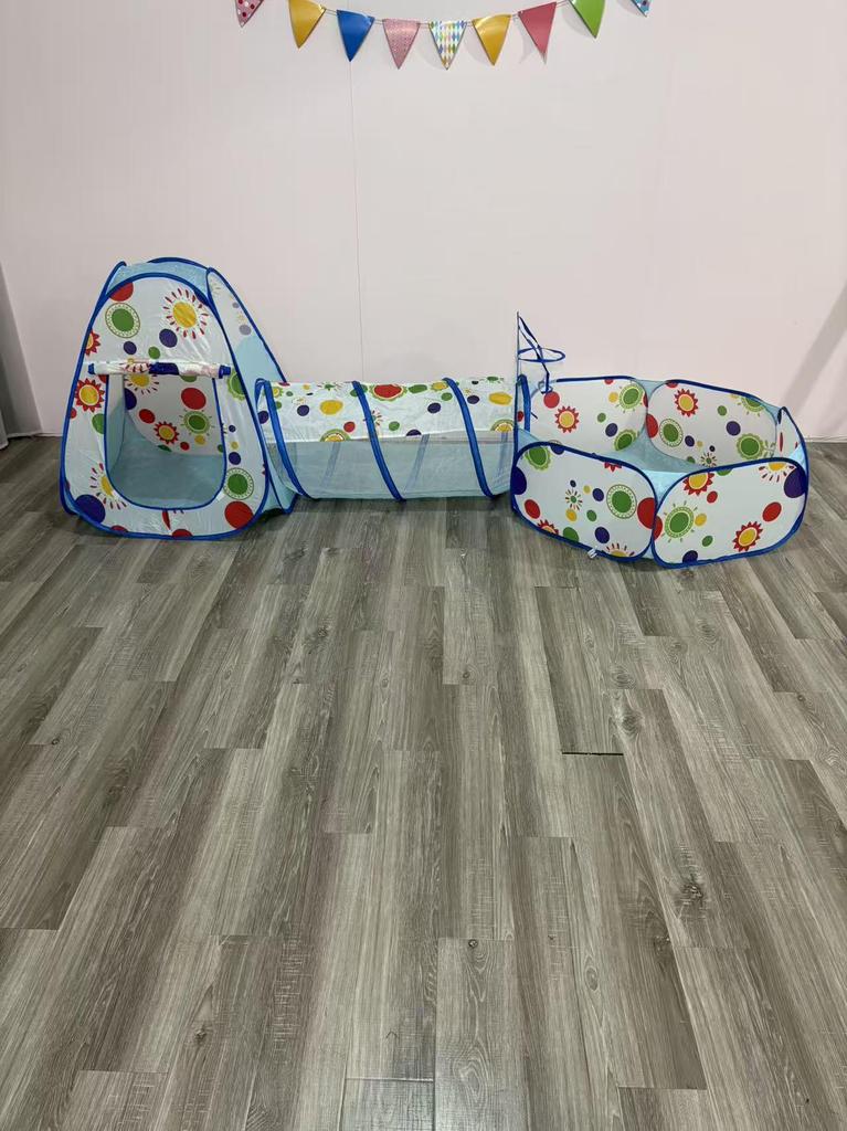 Children's Foldable Play Tunnel Set: Indoor Yurt Tent, Ball Pit & Crawling Barrel