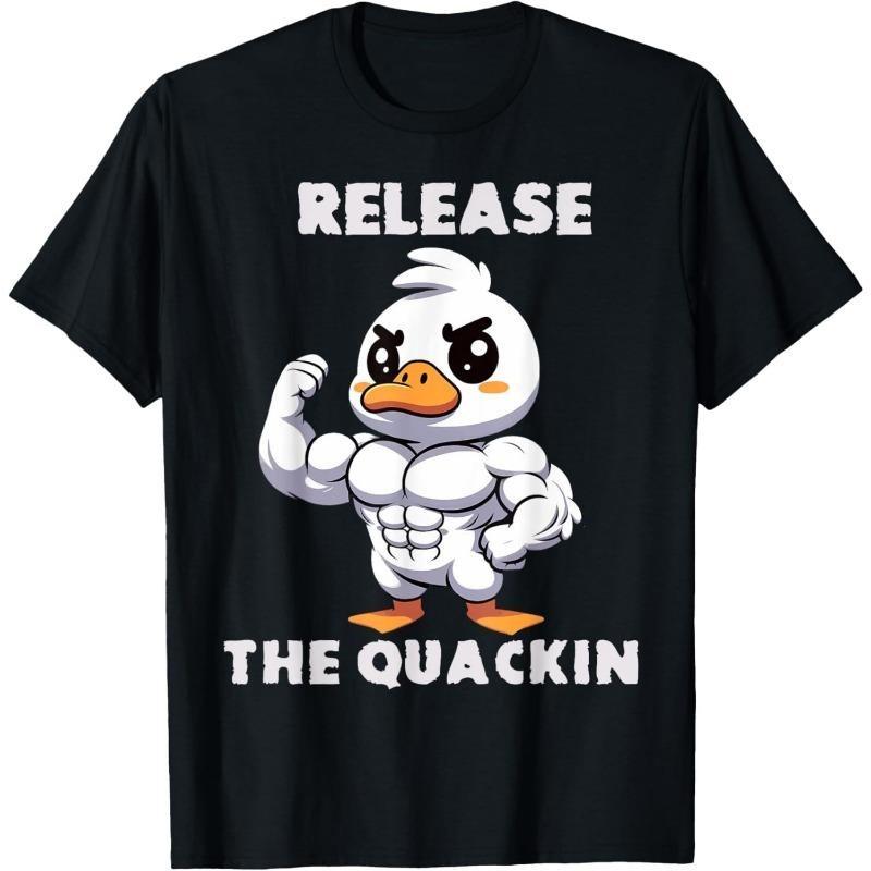 Fitness Duck Graphic Print Tshirt Unisex Unisex Women Summer Short Sleeve Fashion Brand Tee Luxury Casual Streetwear Tops