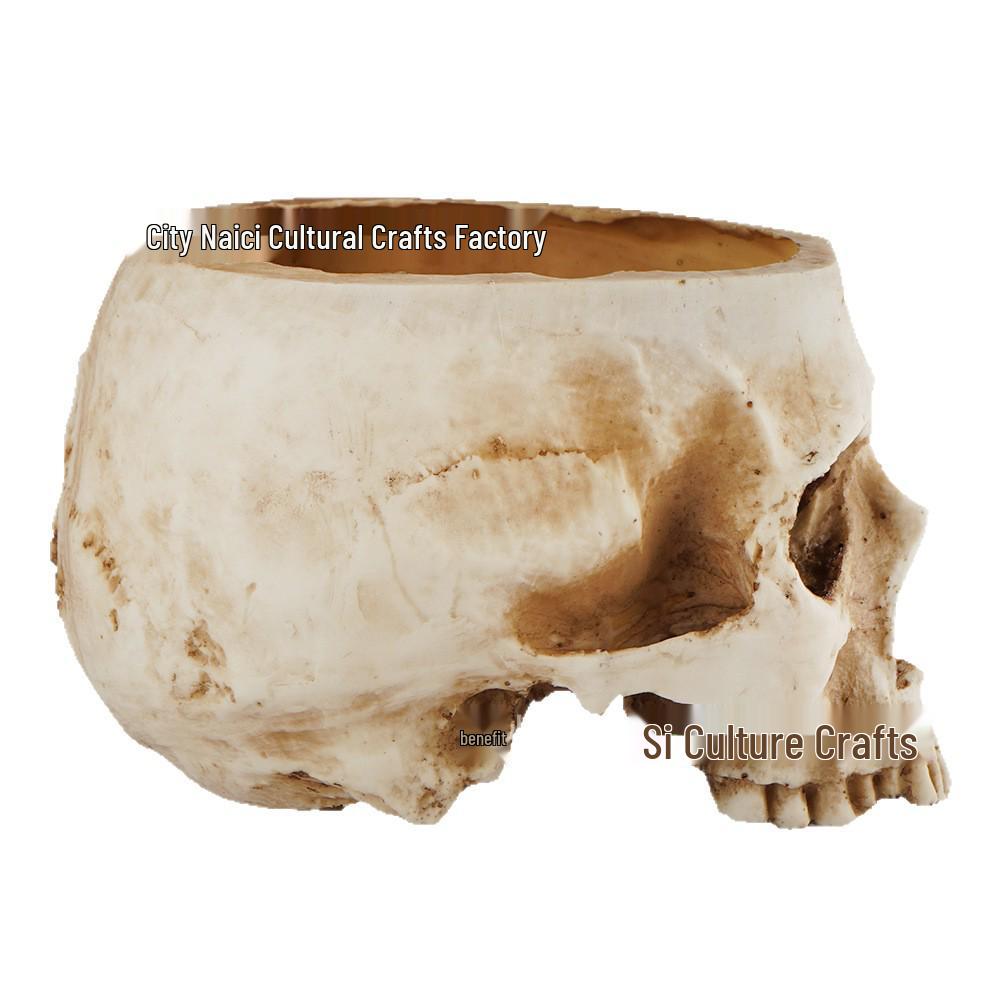 Halloween Resin Skull Bleeding Candle Ornament - Spooky Table Decor