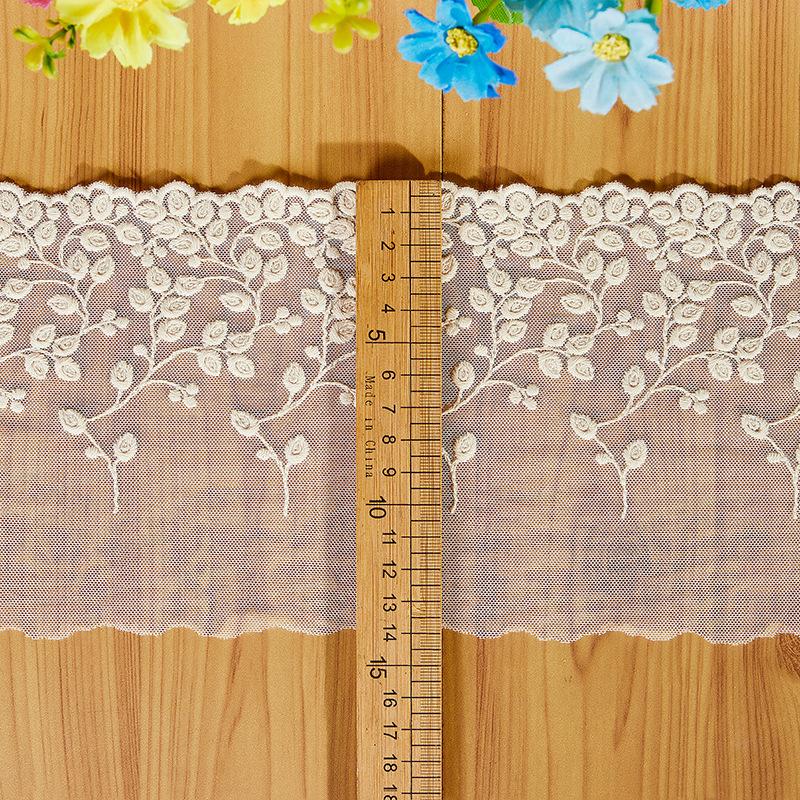

2 метра/лот 13 см в ширину женская одежда для домашних животных в стиле Лолита вышитая хлопковая сетка свадебное платье одежда кружевные аксессуары бежевый