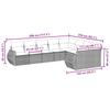 9-teiliges Gartensofa-Set mit Kissen Schwarzes Poly-Rattan