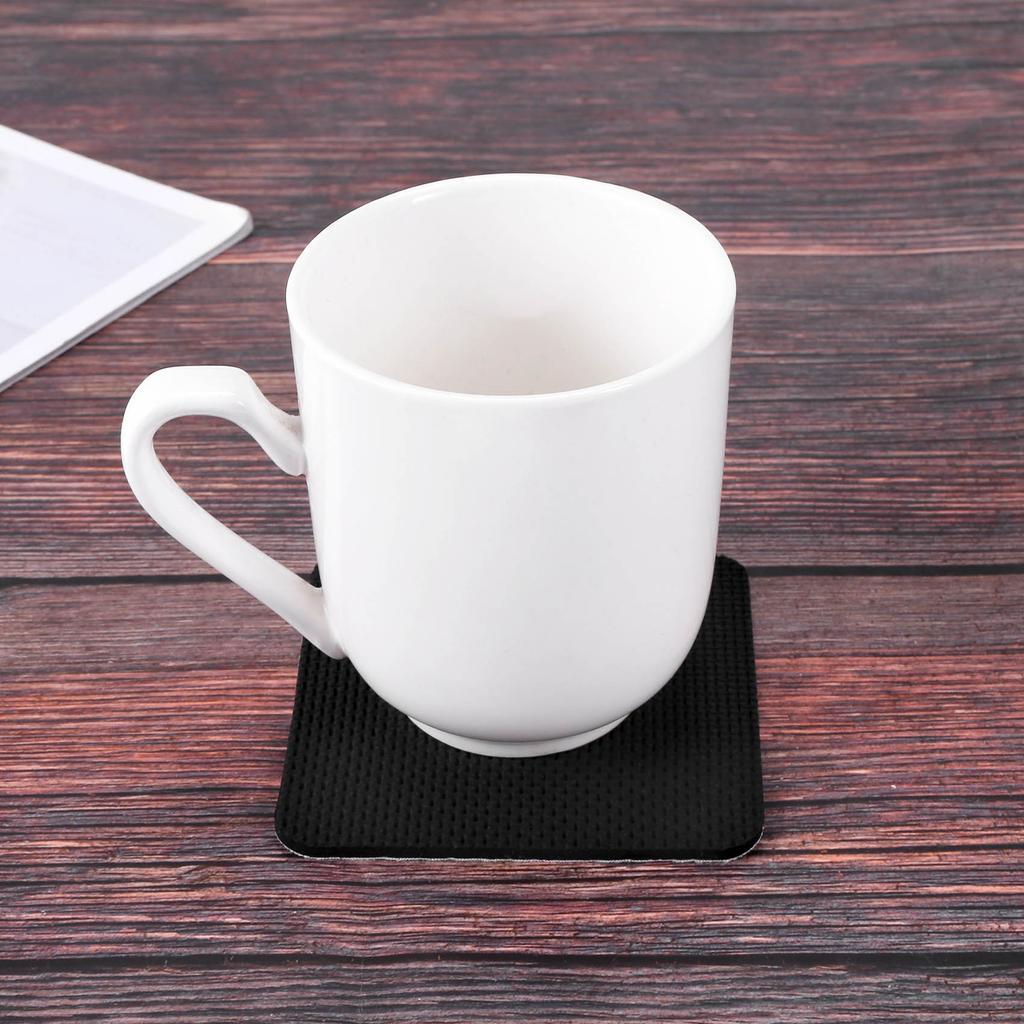 ABIY 60 Pieces Square Sublimation Coaster Sublimation Blank Cup Mat Blank Rubber Coasters Heat Transfer Cup Mat Blank Cup Mat