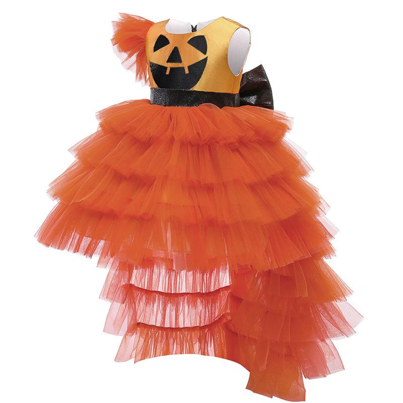 Explosive Children'S Dress Dress Halloween Atmosphere Skirt Mesh Cake Dress Girls Trailing Princess Dress
