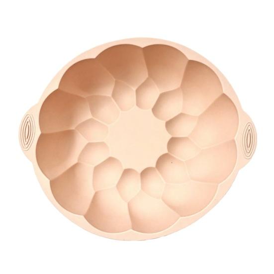 Silicone Cake Pan with Handle 10 Inch Round Cake Mold Non-stick Reusable Pastry розовый