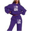 European and American trendy brand fleece sweater sweatpants set, new women's clothing letter printing hoodie women's suit