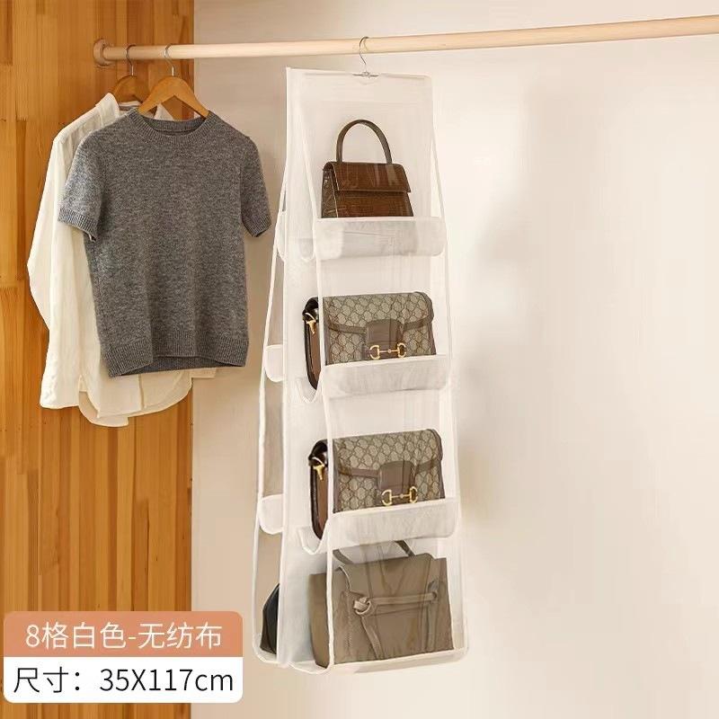 6/8 Pocket Hanging Handbag Organizer Handbag Storage Artifact Bag Dust-proof Cover Household Wardrobe Closet Organizer