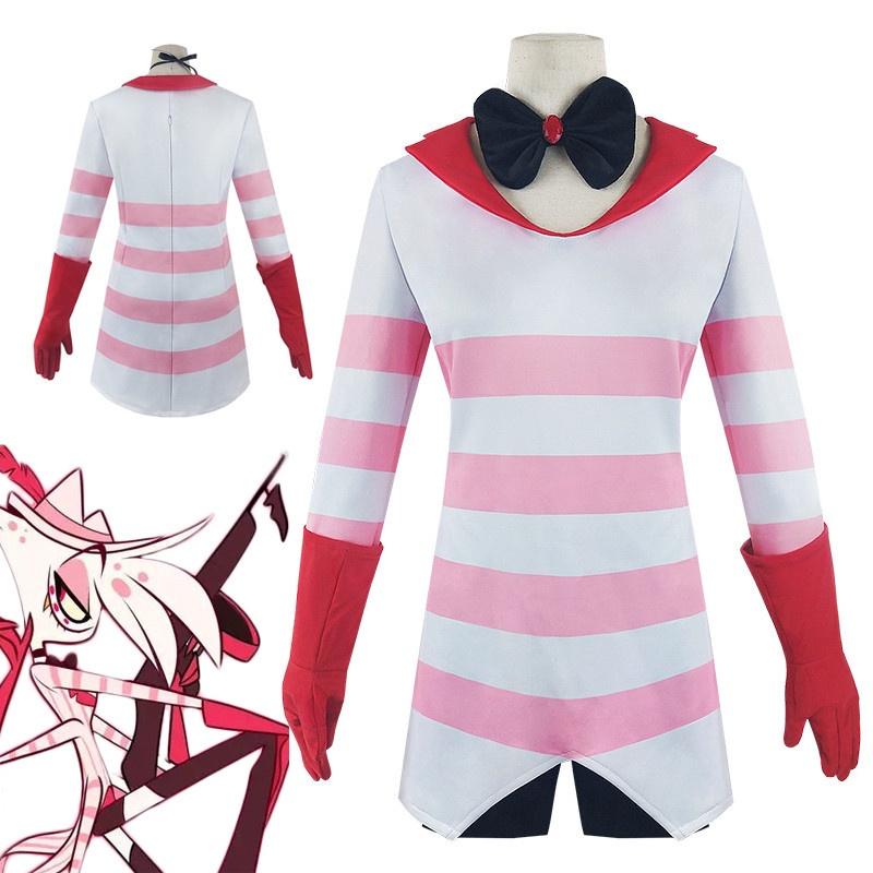 Superbe Costume de Cosplay d'Angel Dust de Hazbin Hotel Avec une Fabrication Exquise Pour Halloween