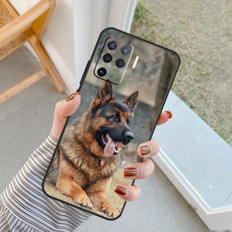 German Shepherd Dog Case For Oppo A76 A16 A96 A17 A18 A60 A80 A40 A38 A58 A78 A98 A94 A74 A54 A15 A57 A77 A5 Pro