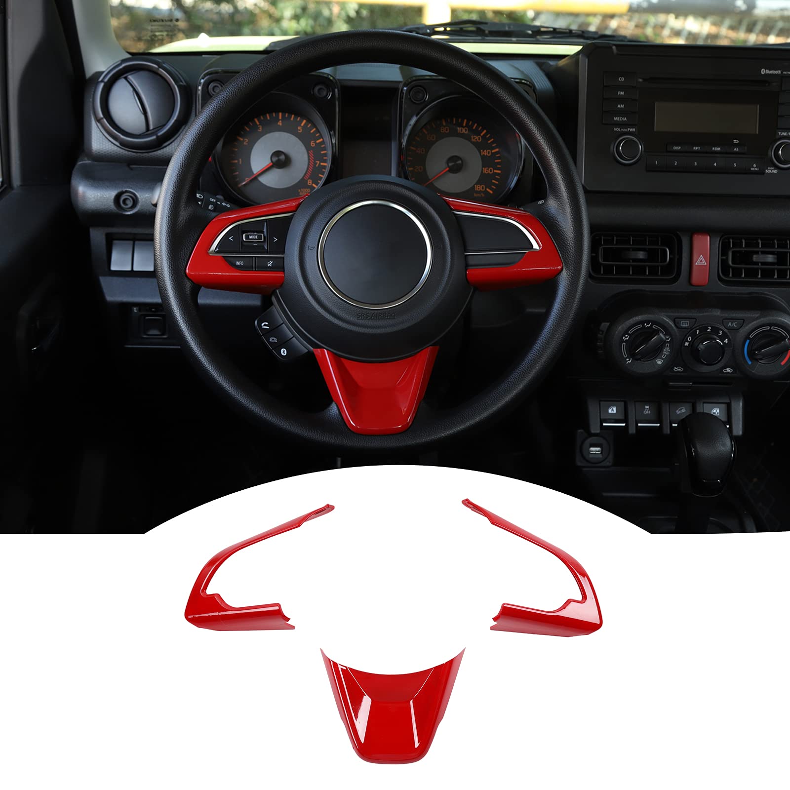 

ANTC Steering Wheel Switch Panel Cover for Suzuki Jimny JB64 JB74 [ABS Material / красный