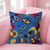 Classic painter Joan Miro Doublesided Printed pillow cover Short plush Suitable living rooms bedrooms sofas throw cushion cover