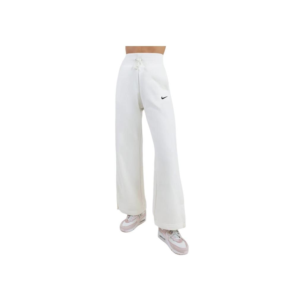 Nike High-Waisted Fleece Joggers with Split Hem and Drawstring Women Bottoms White DQ5615-133
