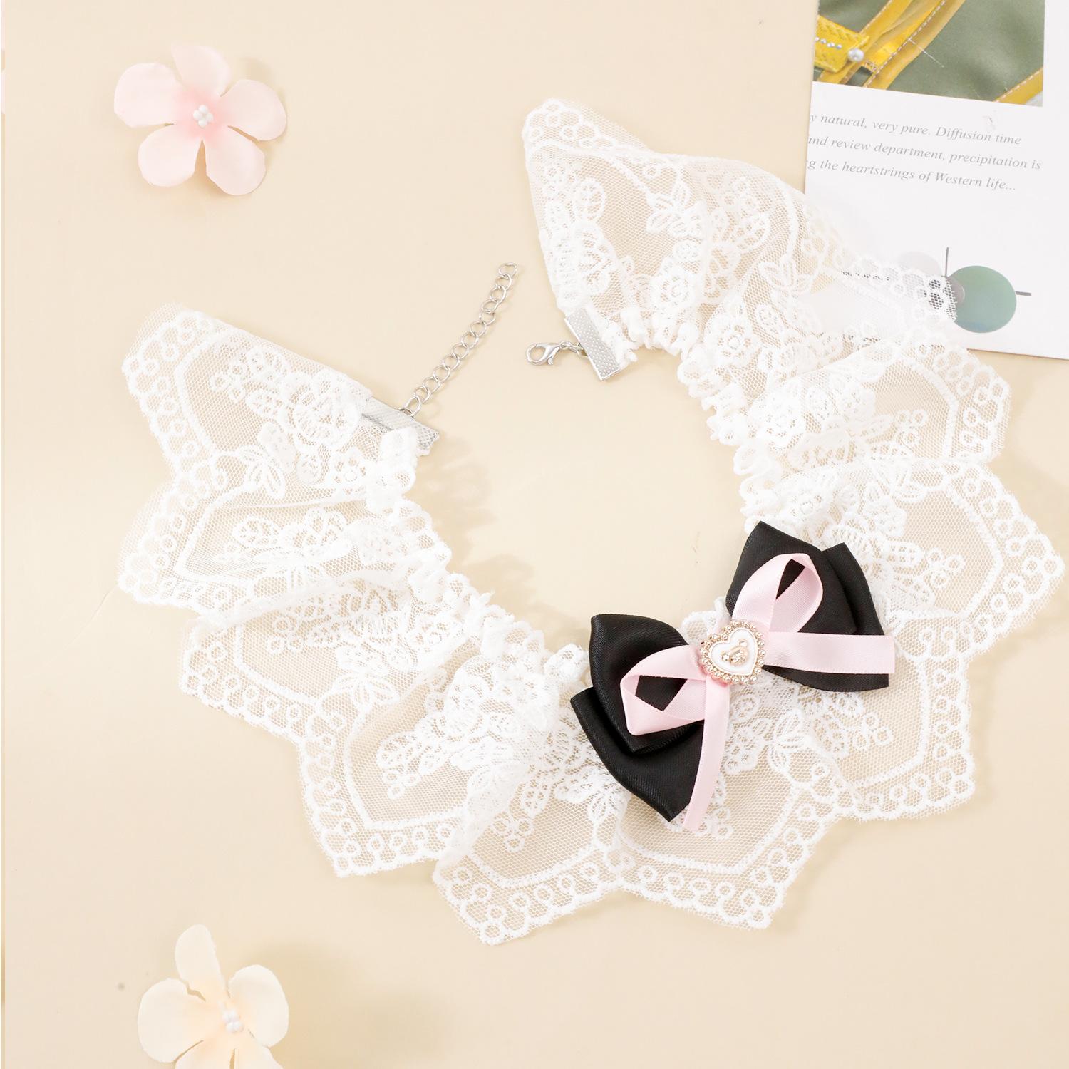 

Слюнявчик для питомца Полиэстер Любовь Принцесса Ветер Кружево Питомец Кошка Шарф Шарф для собаки Аксессуары Лето L чёрный