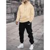 New Autumn and Winter Men's Fashionable Printed Couple Hooded Sweatshirt Two Piece Set, Comfortable Fabric, Suitable for Daily Wear and Travel
