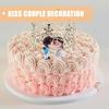 1 Pair Wedding Cake Topper Bride and Groom Resin Couple Statue Decorative Figurine Miniature Ornament for Cake Decoration