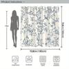 1 Vintage Botanical Shower Curtain with Detailed Blue Branches and Birds Design - Polyester with Hooks, Machine Washable