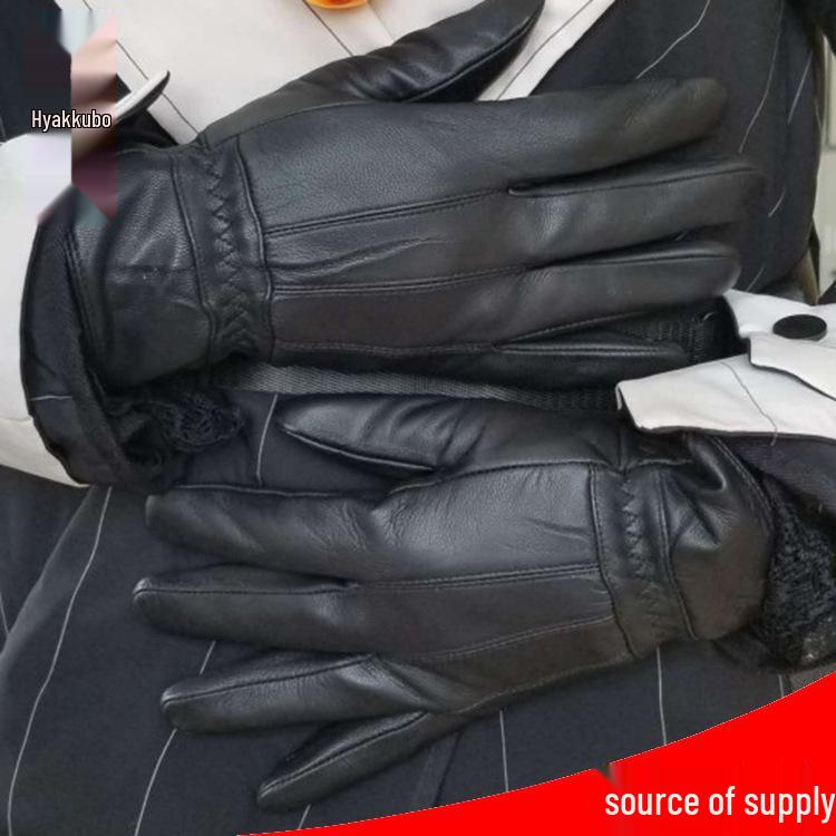 Women's Patchwork Sheepskin Leather Gloves for Motorcycle & Winter Skiing