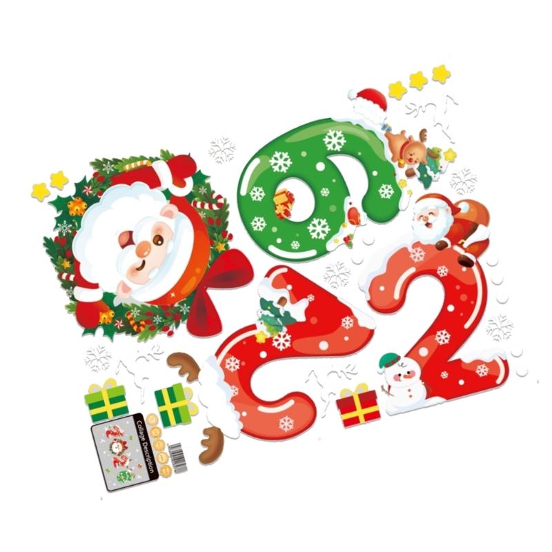 2026 Christmas DIY Window Decal With Santa Motifs PVC Materials Kid Friendly