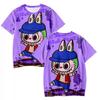 Labubu 3D-Druck Kinder T-Shirts Cartoon Junge Mädchen T-Shirt Paar Kurzarm Kinder Eltern-Kind Gleicher Stil