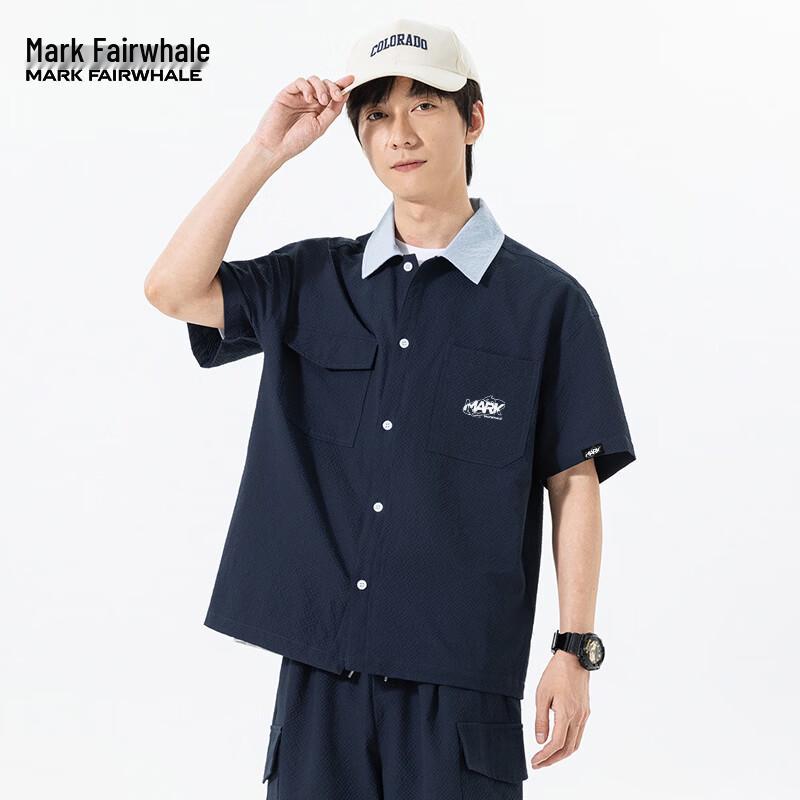 MARK FAIRWHALE Men s Loose Fit Short Sleeve Casual Shirt XL