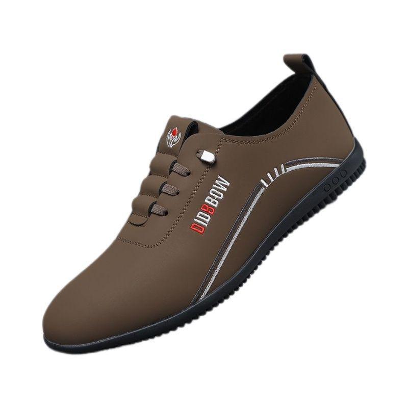 Men's 2026 Spring/Autumn Soft Sole Leather Slip-on Shoes: Non-slip, Wear-resistant, Breathable, Casual All-Season Style.