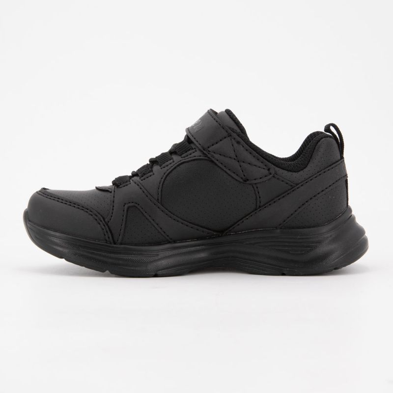Black Lace-up Sneakers with Velcro Strap Child SKECHERS