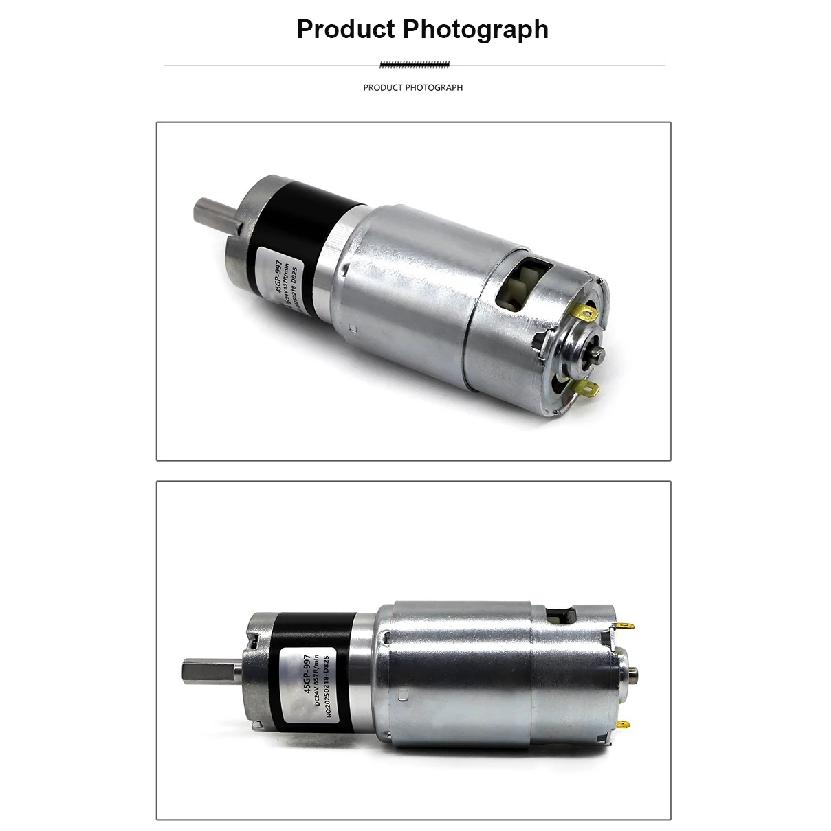 45mm 997 planetary gear DC reduction motor 12V 24V speed regulation high-power high low speed 17-3250rpm high torque 210KG motor