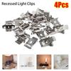 4 Bucăți Clipsuri Metalice pentru Spoturi Încastrate cu Arc cu Suport Clipsuri de Montaj Lampă Plafon Argintii cu Trei Găuri Clipsuri cu Arc pentru Montaj Iluminat