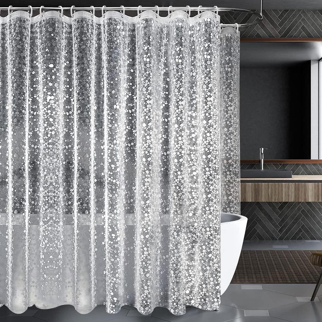 EVA Waterproof Thickened Transparent Shower Curtain - Moisture-Proof, No-Punch Installation