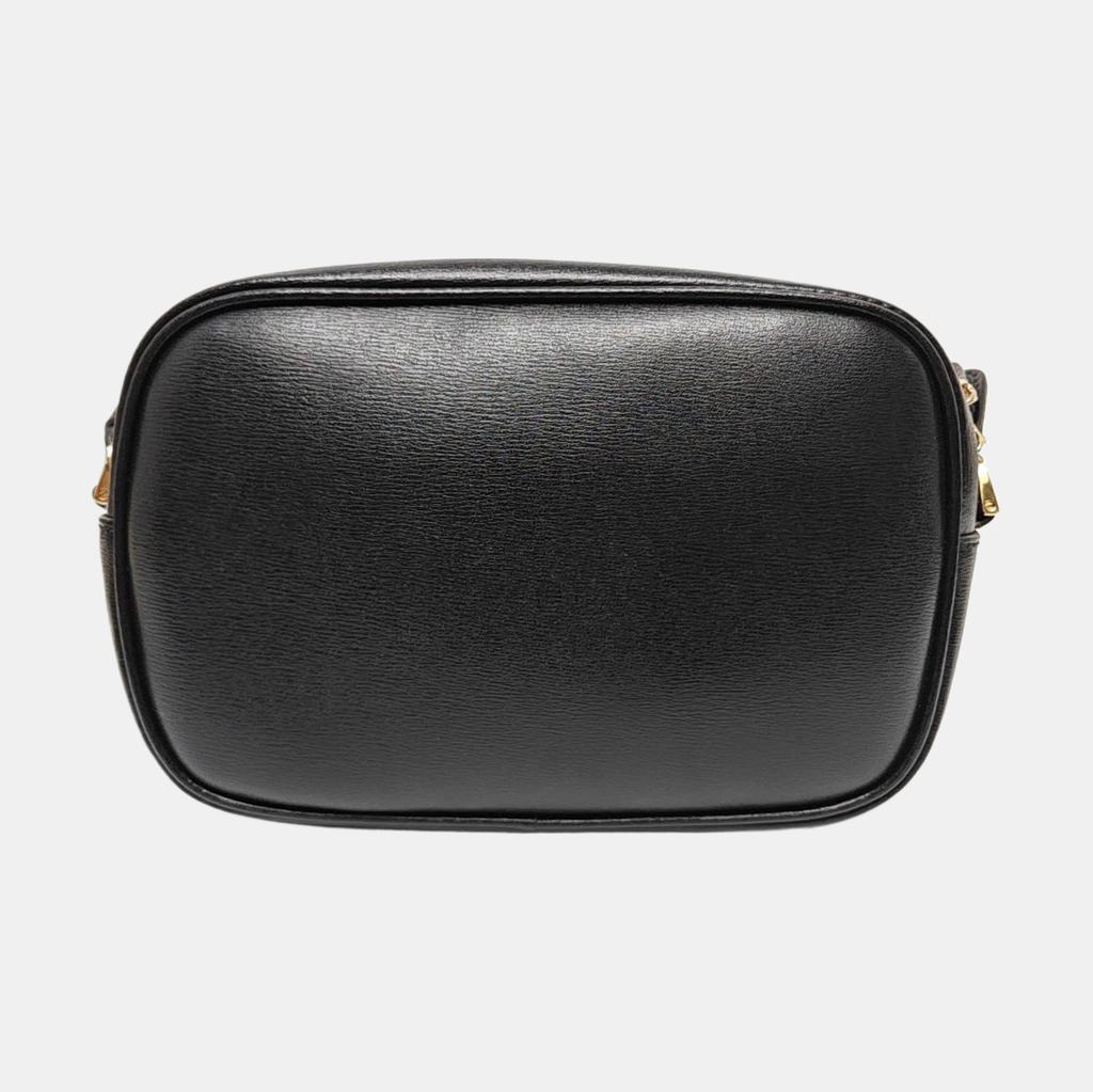 [Pre-Owned] Black Leather Large Shoulder Bag - Very Good #18ZNHFS