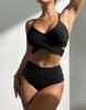 Sexy dámské plavky s černým zavazováním a vysokým pasem plavky na plážové oblečení