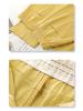 Women's Yellow Tencel Cotton High Waist Wide Leg Pants - Slimming Spring 2025 Straight Leg Casual Trousers