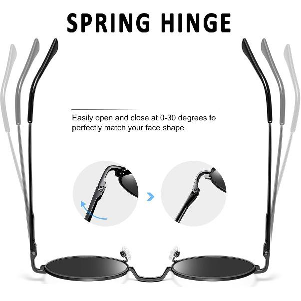 Joopin Retro Small Round Sunglasses Hippie Circle Sun Glasses Polarized UV400 Protection Metal Shades for Men Women