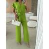Tute Estive da Donna a Maniche Corte Larghe Eleganti con Scollo a V Incrociato Moda Ufficio Casual Semplici Tute Streetwear Salopette con Lacci Abbigliamento Donna