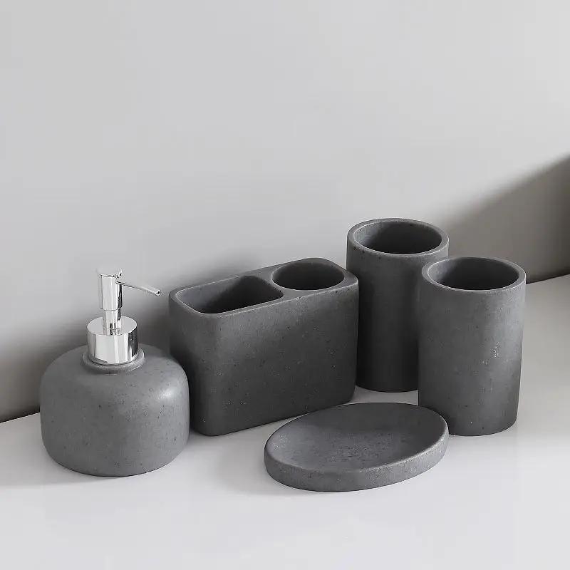 Nordic Ins Bathroom Toiletry Set Household Lotion Bottle Mouthwash Cup Toothbrush Holder Soap Dish Ceramic Soap Dispenser Modern