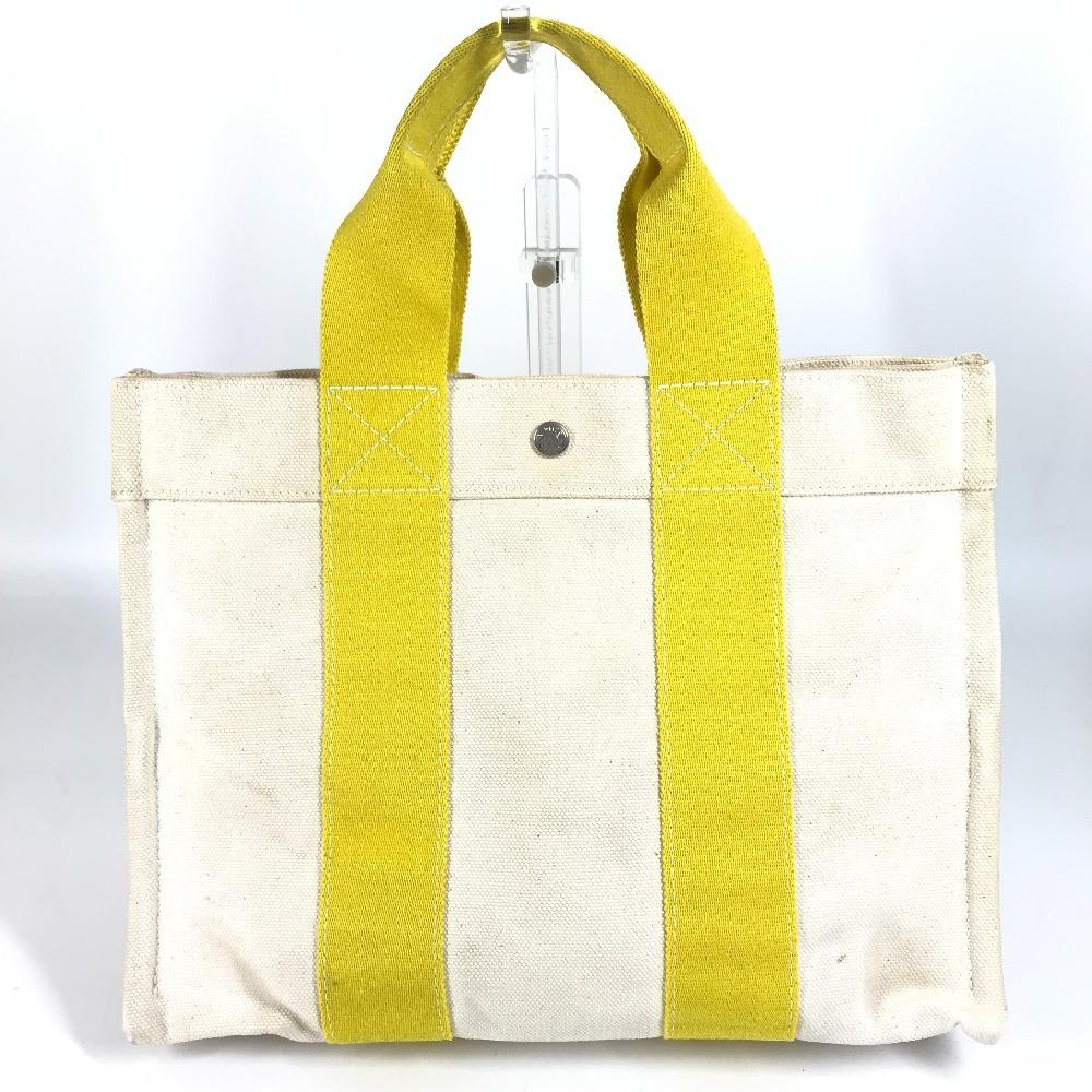 HERMES Bora Bora PM Hand Bag Tote Bag Canvas yellow